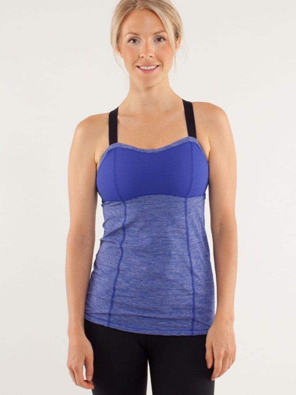 Lululemon Run: Catch Me Tank Tonka Stripe Pigment Blue Size 2 W1B25S